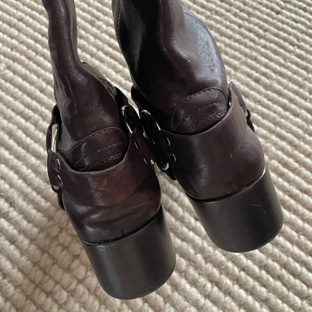 Jeffery Campbell REFLECTN Harness Brown Leather Moto Boots - Picture 10 of 16
